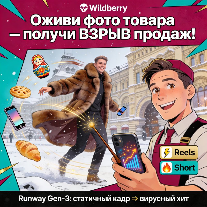 Runway Gen-3: оживляем статические фото товаров для Reels и Shorts