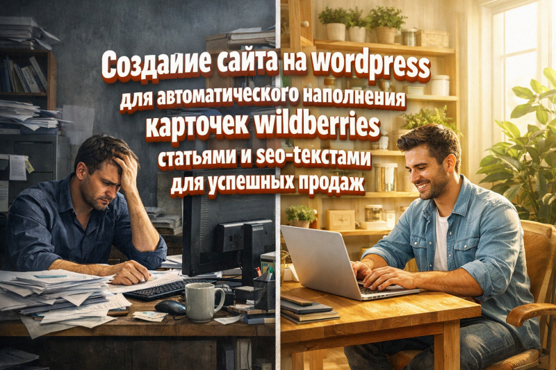 Создание сайта на wordpress для автоматического наполнения карточек wildberries статьями и seo-текстами для успешных продаж