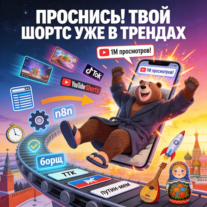 YouTube/TikTok Shorts: воркфлоу от идеи до залива через n8n