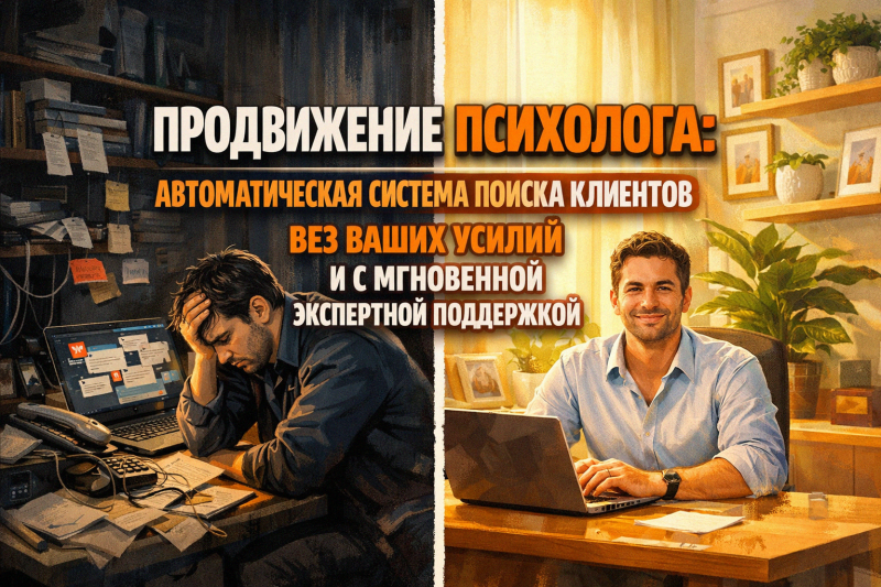 Продвижение психолога: автоматическая система поиска клиентов без ваших усилий и с мгновенной экспертной поддержкой