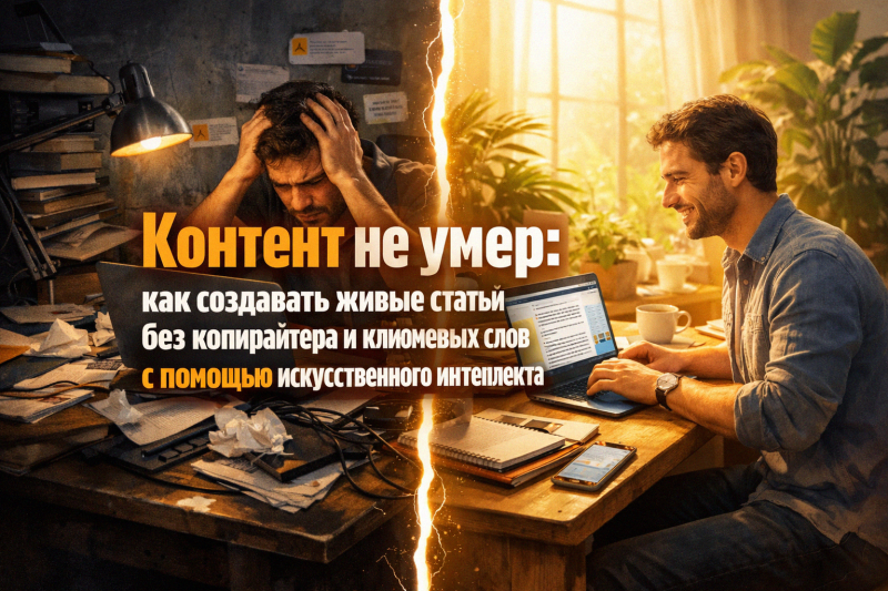 Контент не умер: как создавать живые статьи без копирайтера и ключевых слов с помощью искусственного интеллекта