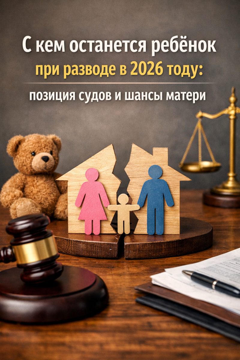 С кем останется ребёнок при разводе в 2026 году: позиция судов и шансы матери