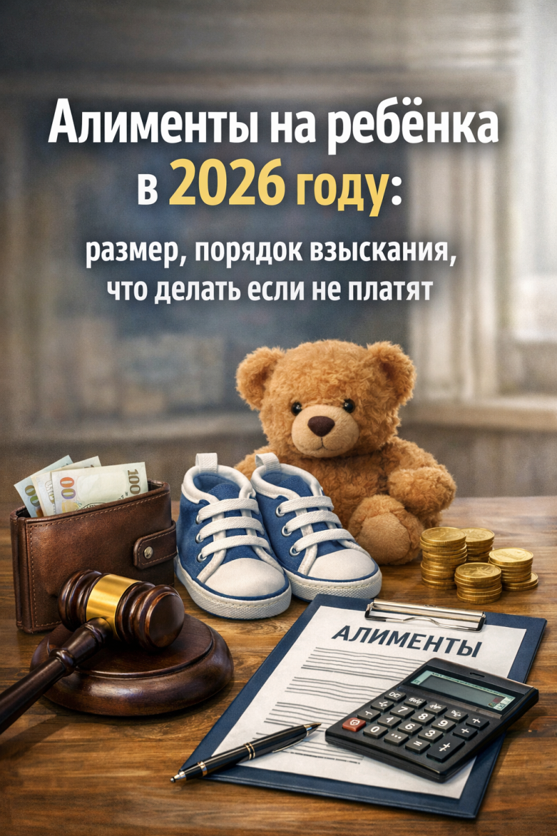 Алименты на ребёнка в 2026 году: размер, порядок взыскания, что делать если не платят
