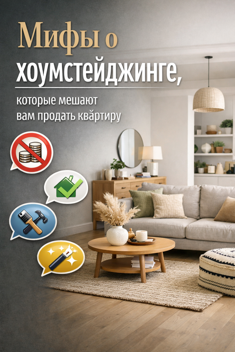 Мифы о хоумстейджинге, которые мешают вам продать квартиру
