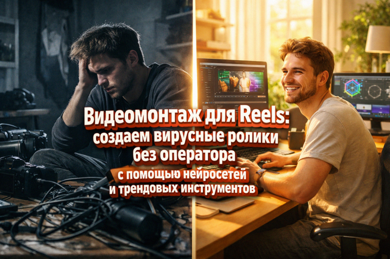 Видеомонтаж для Reels: создаем вирусные ролики без оператора с помощью нейросетей и трендовых инструментов