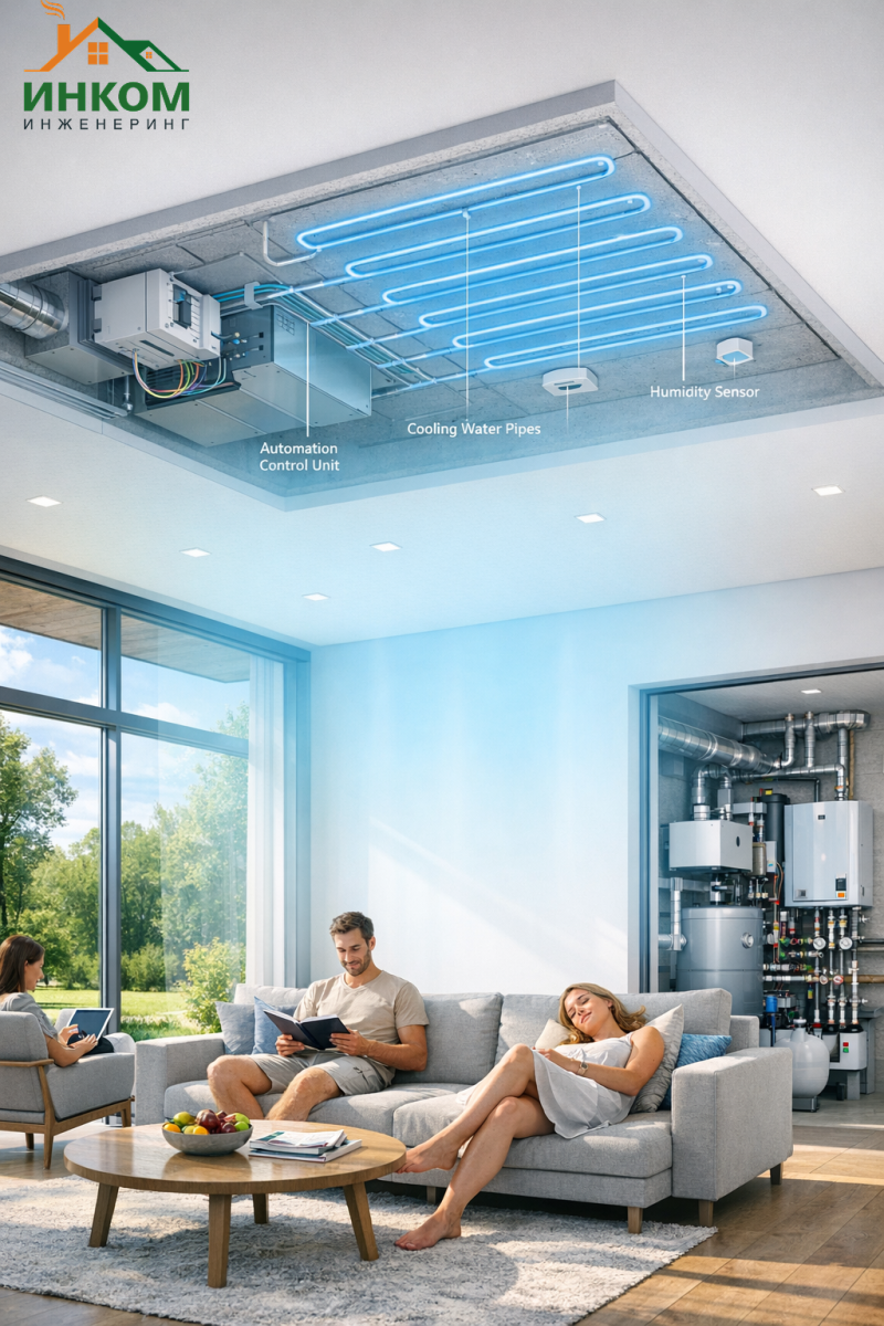 Холодные потолки вместо кондиционера: инновация для здоровья