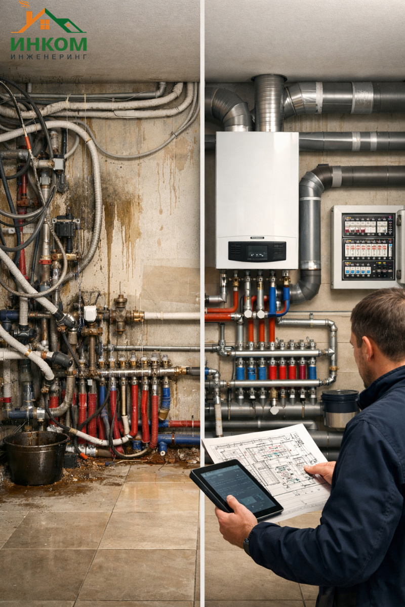 Переделка инженерных систем после некачественного монтажа