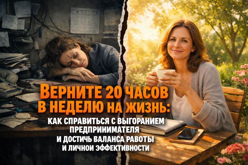 Верните 20 часов в неделю на жизнь: как справиться с выгоранием предпринимателя и достичь баланса работы и личной эффективности