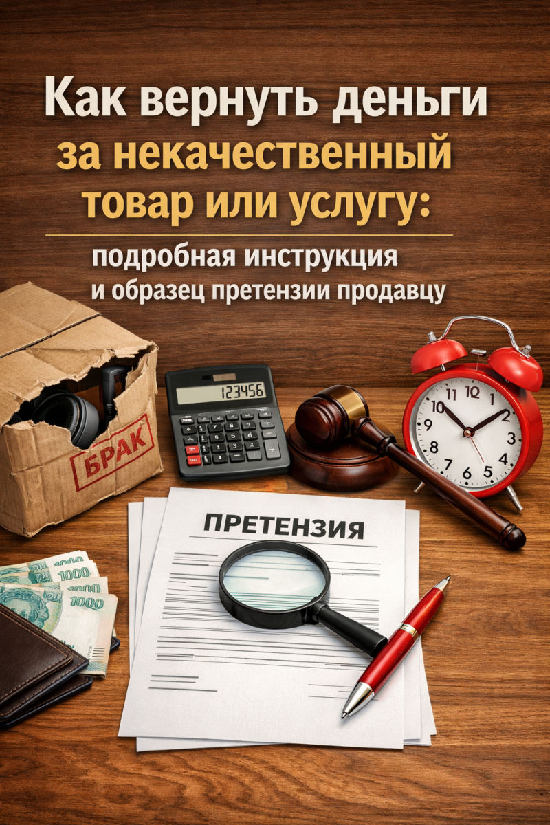 Как вернуть деньги за некачественный товар или услугу: подробная инструкция и образец претензии продавцу