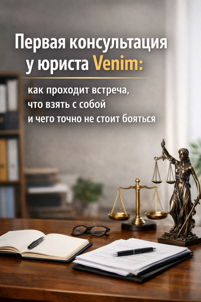 Первая консультация у юриста Venim: как проходит встреча, что взять с собой и чего точно не стоит бояться
