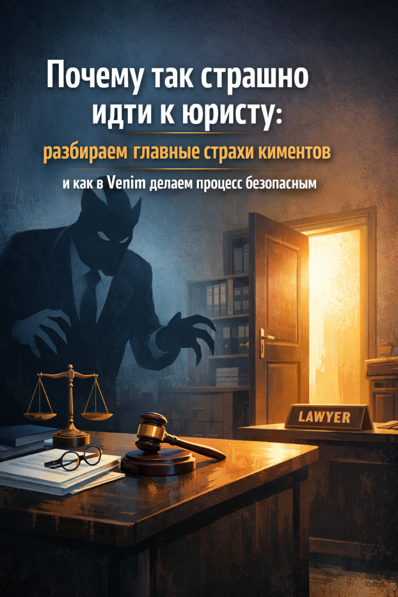 Почему так страшно идти к юристу: разбираем главные страхи клиентов и как в Venim делаем процесс безопасным