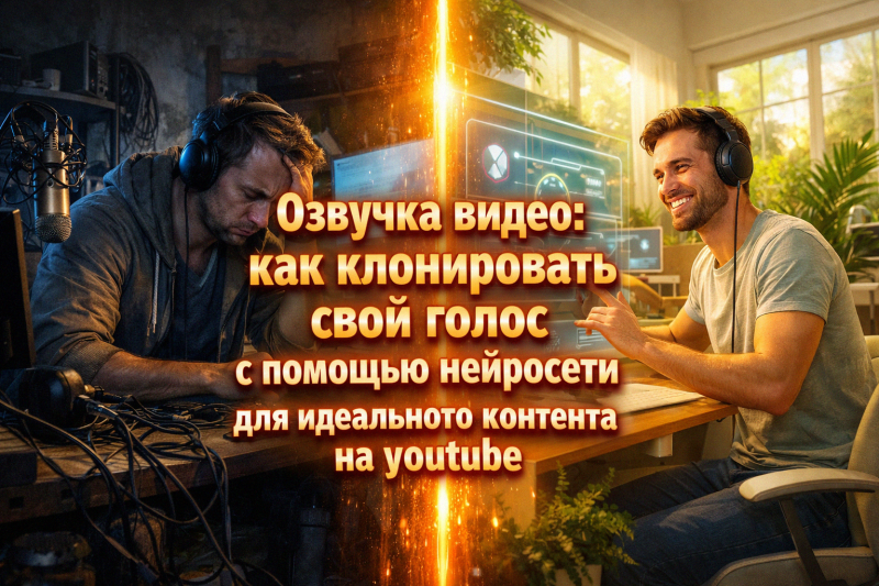 Озвучка видео: как клонировать свой голос с помощью нейросети для идеального контента на youtube
