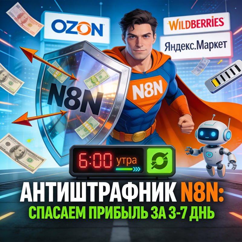 Антиштрафник n8n — готовый workflow