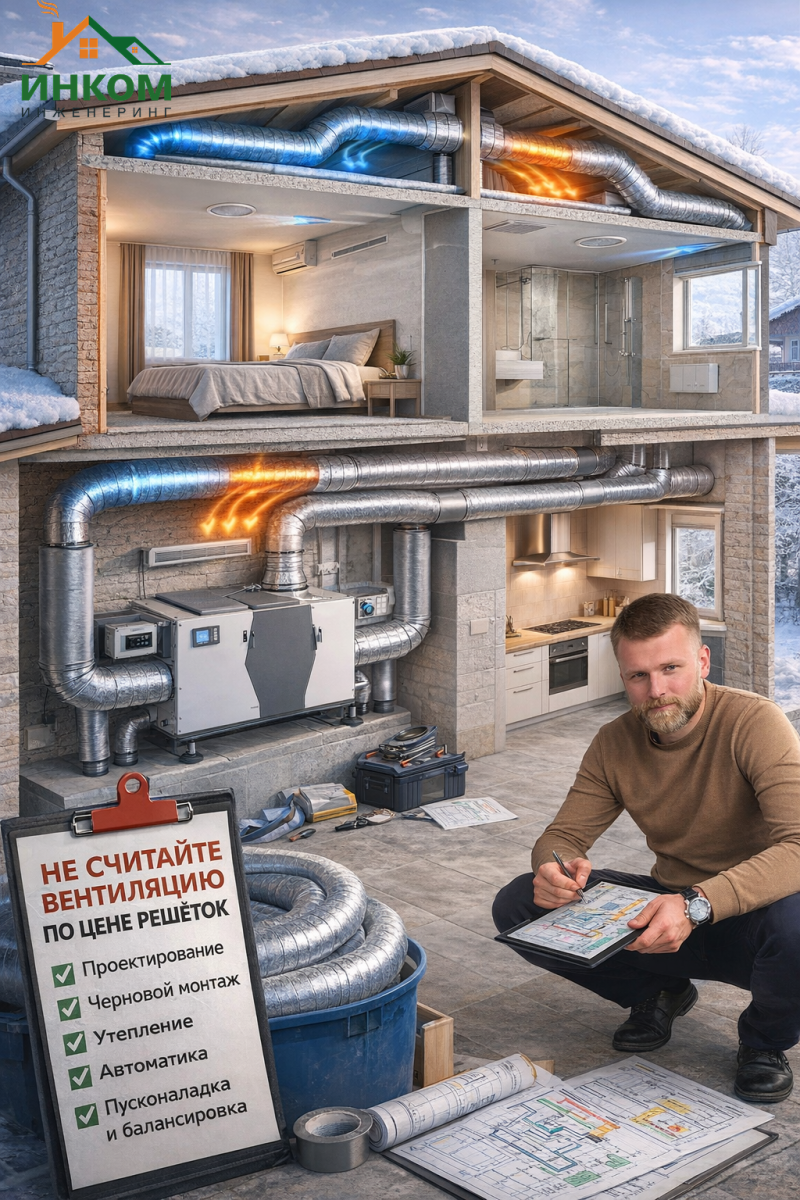 Монтаж вентиляции в доме: этапы, ошибки, цена