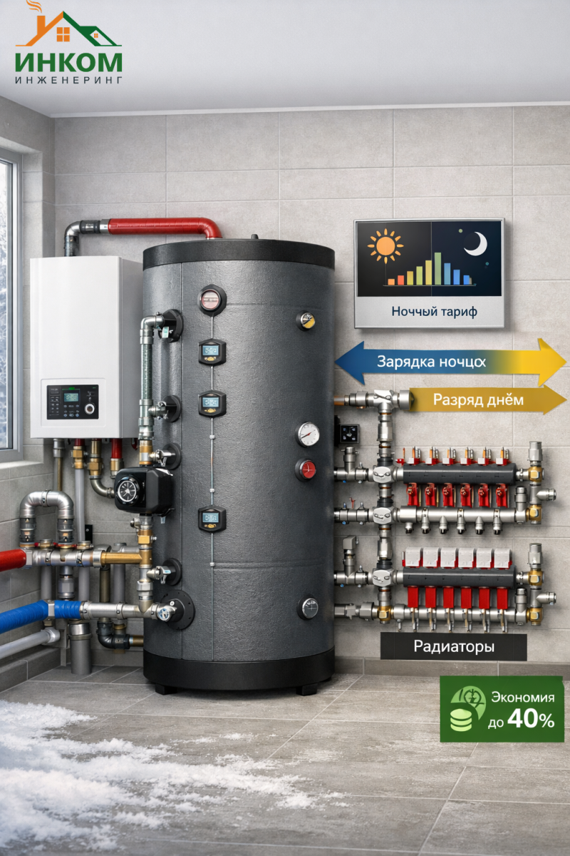 Буферная ёмкость для отопления: зачем нужна и как экономит до 40%