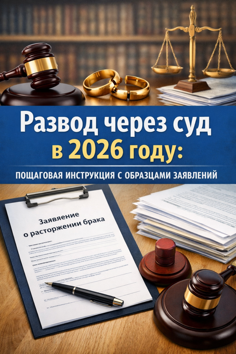 Развод через суд в 2026 году: пошаговая инструкция с образцами заявлений