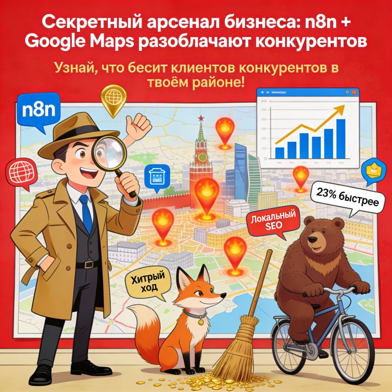 n8n + Google Maps: сбор отзывов конкурентов по районам города
