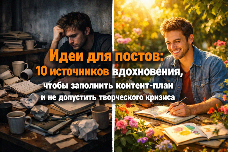 Идеи для постов: 10 источников вдохновения, чтобы заполнить контент-план и не допустить творческого кризиса