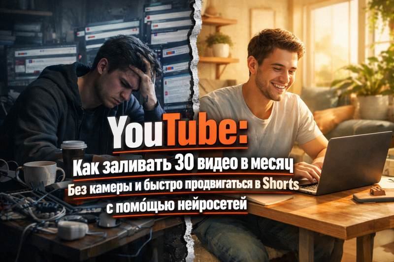 YouTube: Как заливать 30 видео в месяц без камеры и быстро продвигаться в Shorts с помощью нейросетей