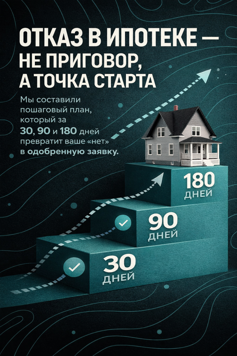 Что делать после отказа в ипотеке: пошаговый план на 30, 90 и 180 дней