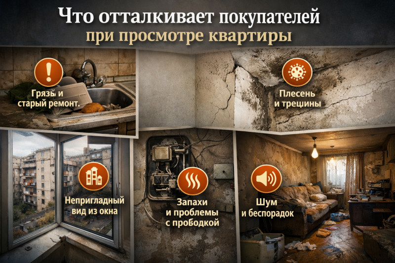 что отталкивает покупателей при просмотре квартиры