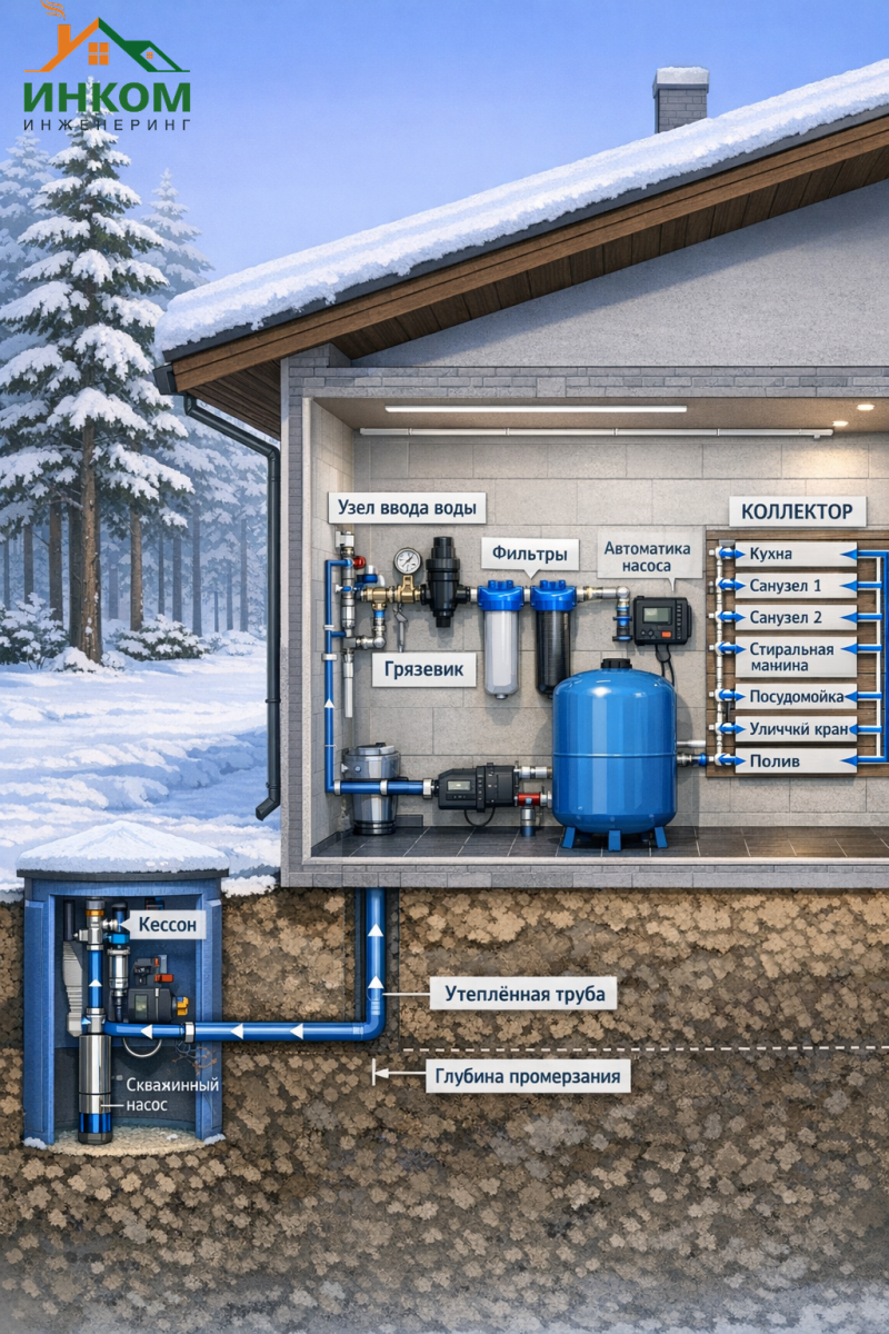 Автономное водоснабжение частного дома: эффективные схемы и решения