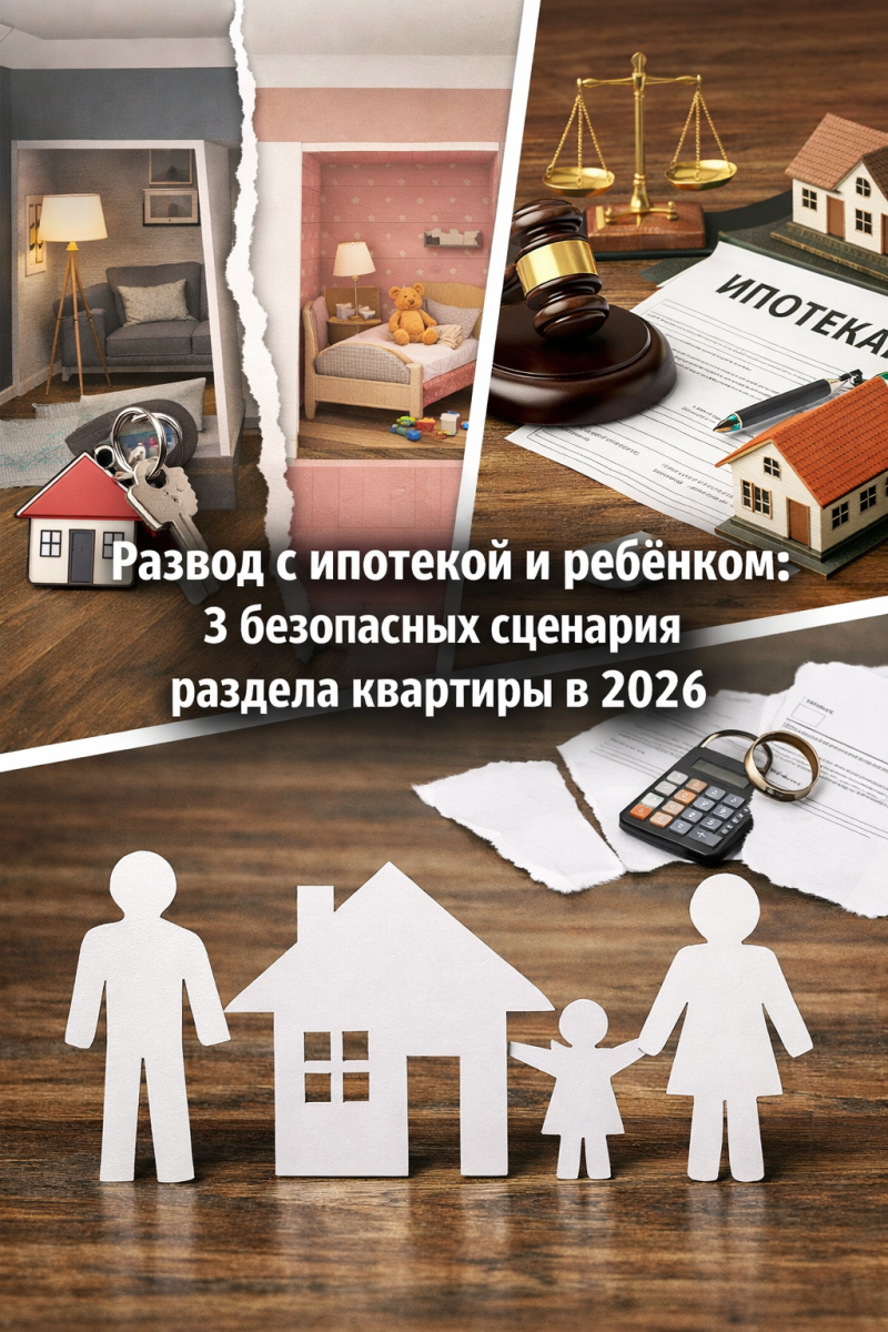 Развод с ипотекой и ребёнком: 3 безопасных сценария раздела квартиры в 2026
