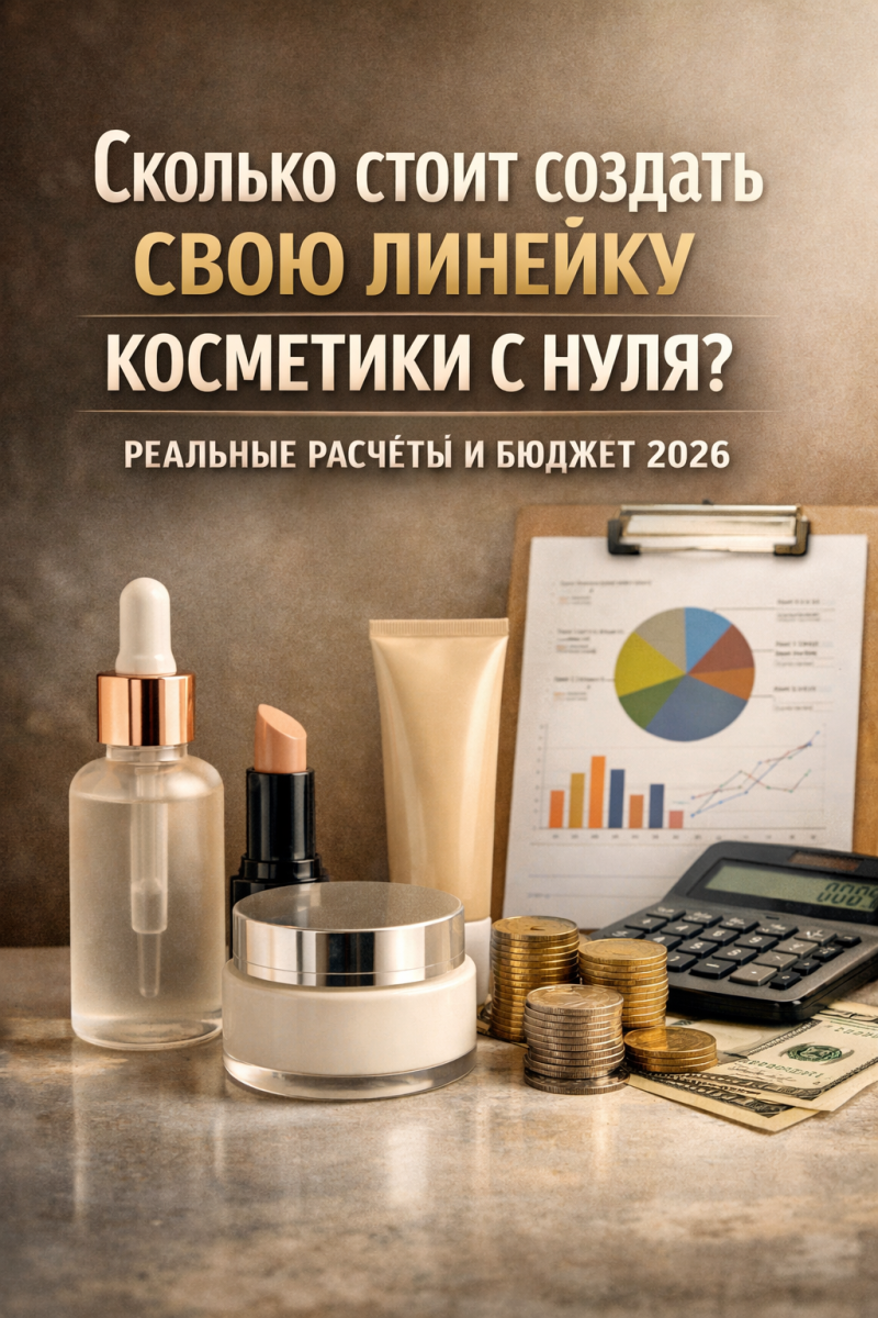 Сколько стоит создать свою линейку косметики с нуля? Реальные расчеты и бюджет 2026