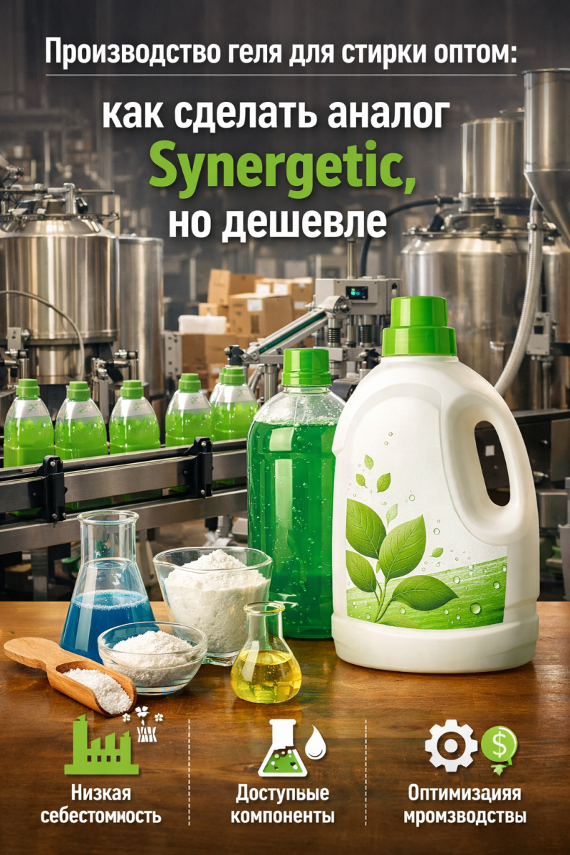 Производство геля для стирки оптом: как сделать аналог Synergetic, но дешевле