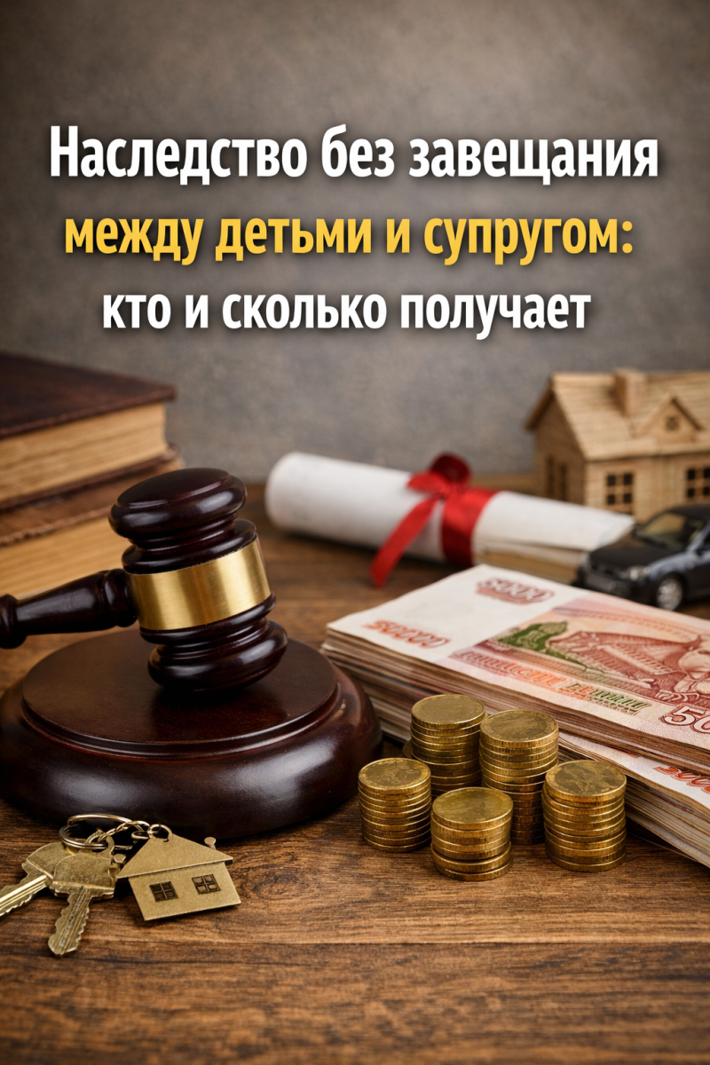 Наследство без завещания между детьми и супругом: кто и сколько получает