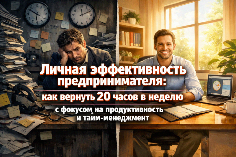 Личная эффективность предпринимателя: как вернуть 20 часов в неделю с фокусом на продуктивность и тайм-менеджмент