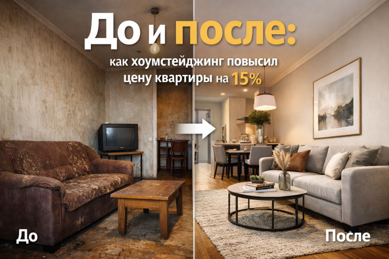 До и после: как хоумстейджинг повысил цену квартиры на 15%
