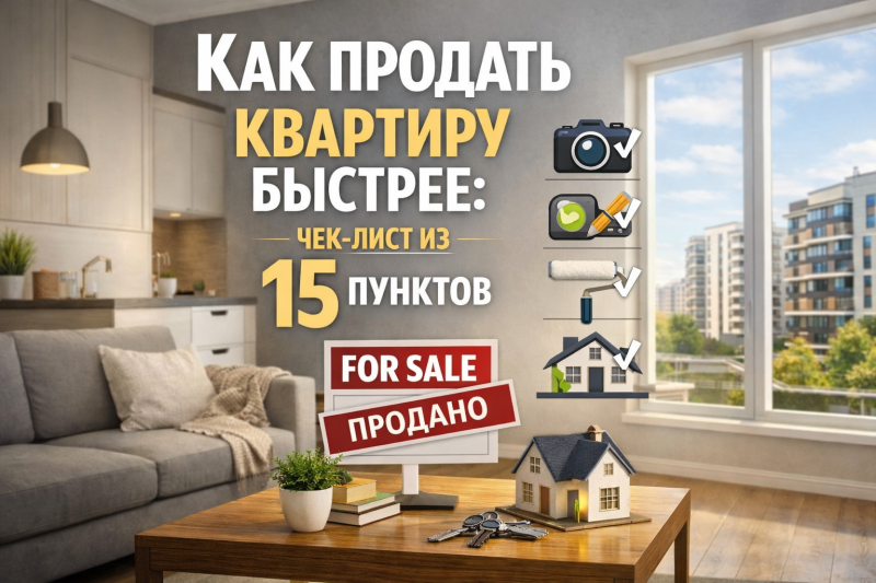 Как продать квартиру быстрее: чек-лист из 15 пунктов