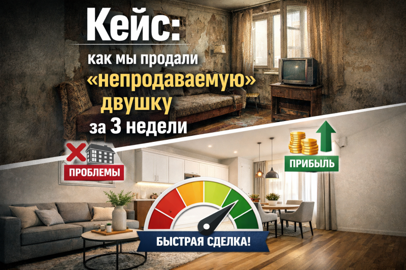Кейс: как мы продали «непродаваемую» двушку за 3 недели