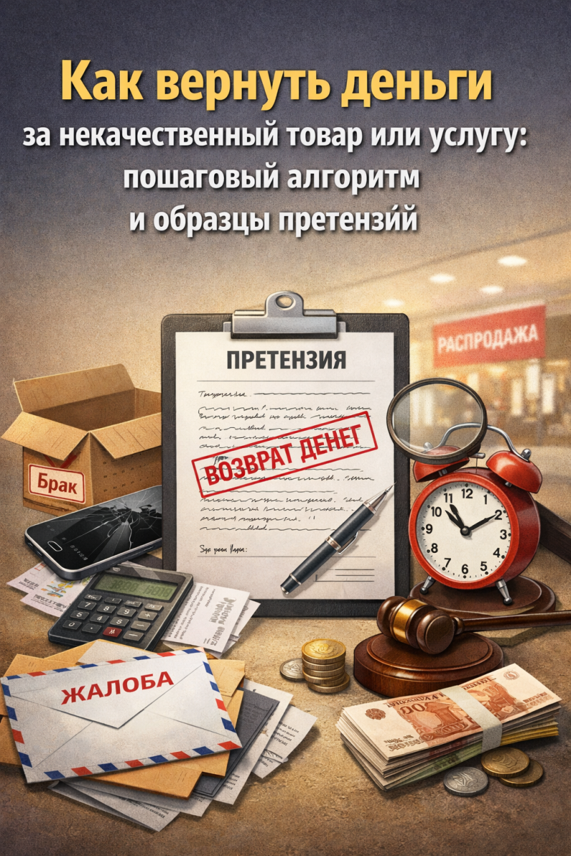 Как вернуть деньги за некачественный товар или услугу: пошаговый алгоритм и образцы претензий