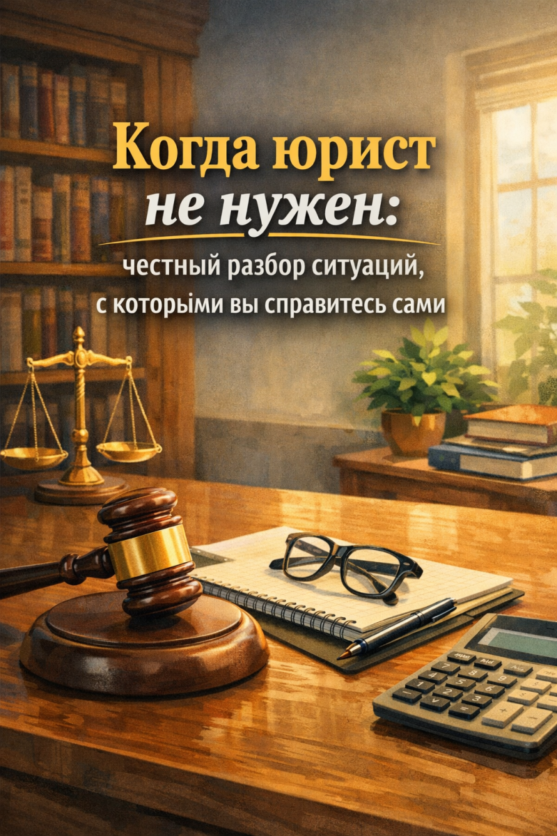 Когда юрист не нужен: честный разбор ситуаций, с которыми вы справитесь сами