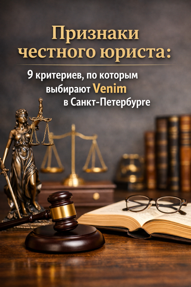 Признаки честного юриста: 9 критериев, по которым выбирают Venim в Санкт‑Петербурге