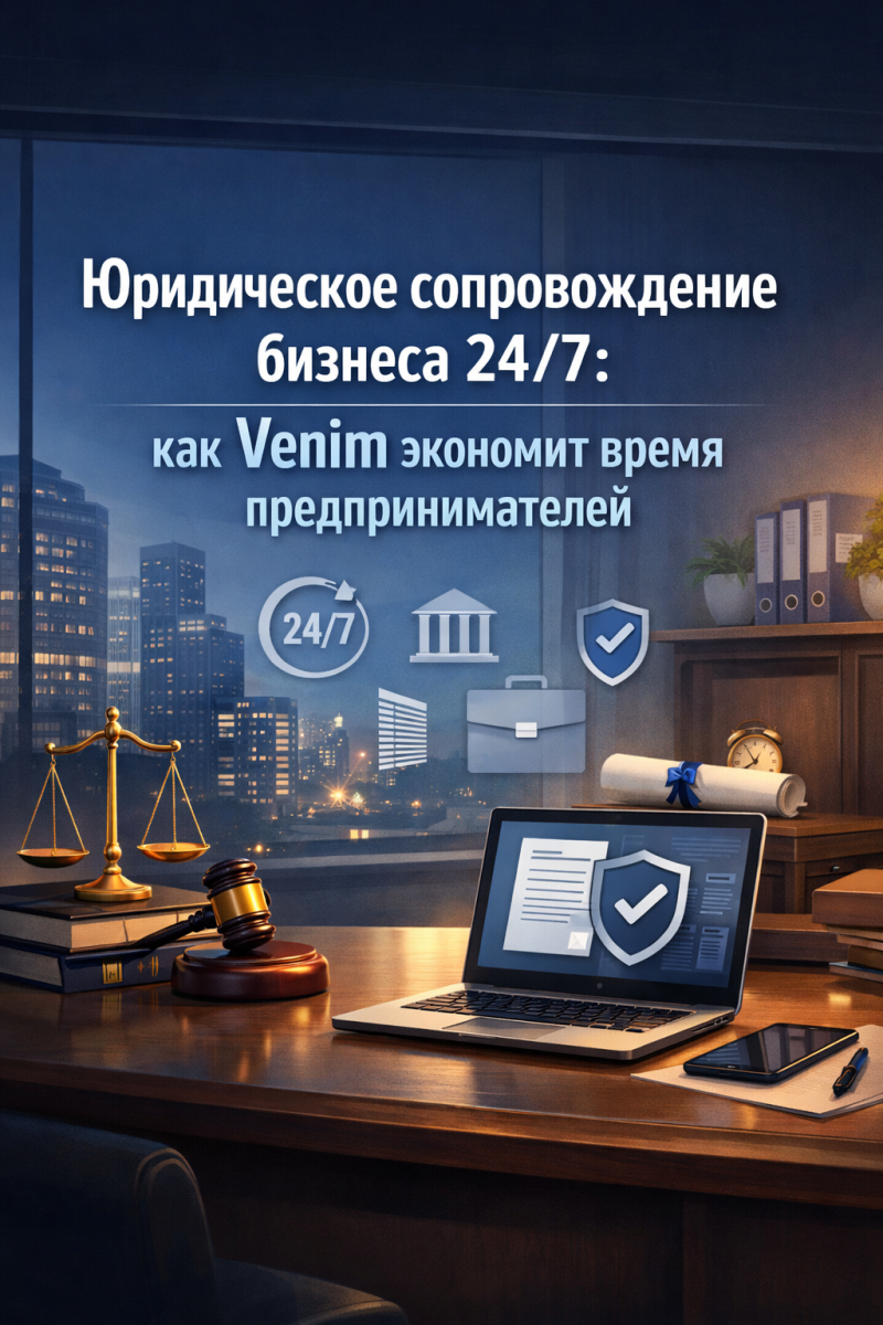 Юридическое сопровождение бизнеса 24/7: как Venim экономит время предпринимателей