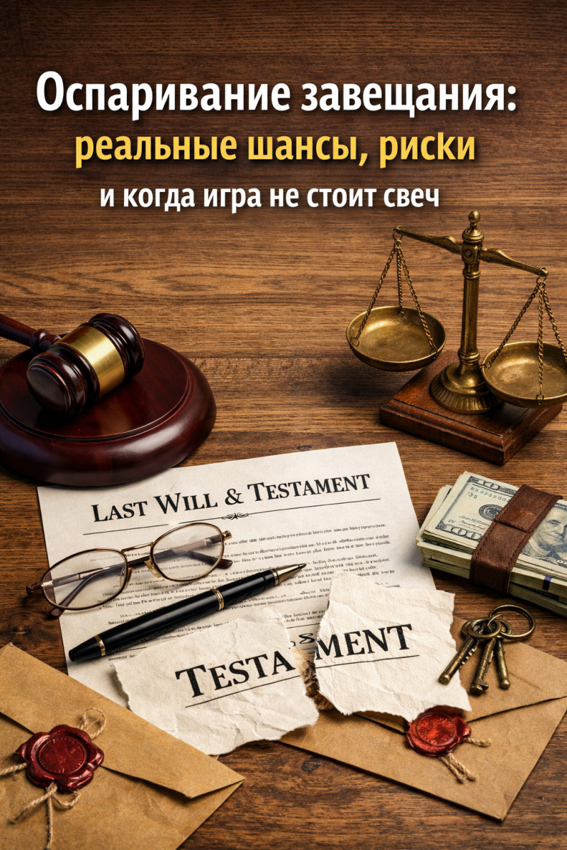 Оспаривание завещания: реальные шансы, риски и когда игра не стоит свеч