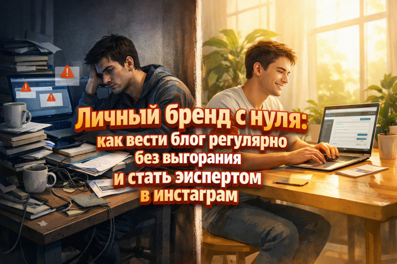 Личный бренд с нуля: как вести блог регулярно без выгорания и стать экспертом в инстаграм