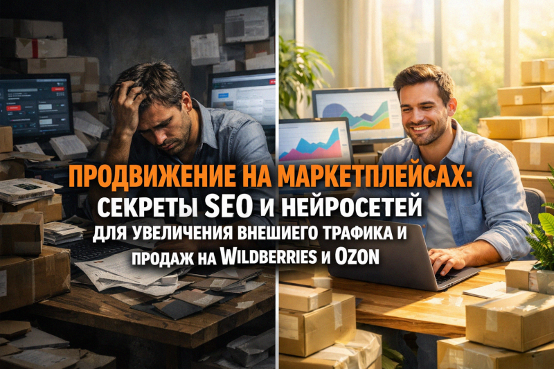 Продвижение на маркетплейсах: секреты SEO и нейросетей для увеличения внешнего трафика и продаж на Wildberries и Ozon