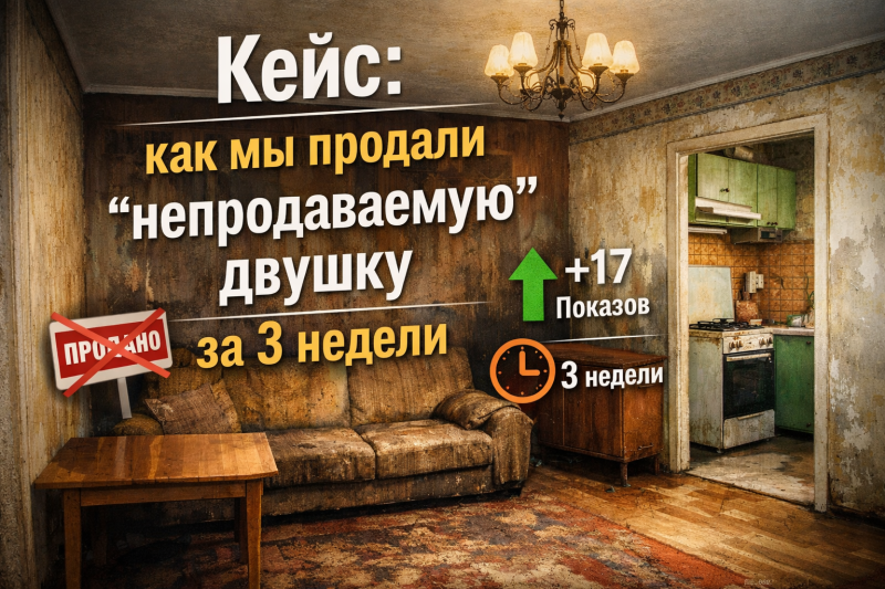 Кейс: как мы продали 'непродаваемую' двушку за 3 недели