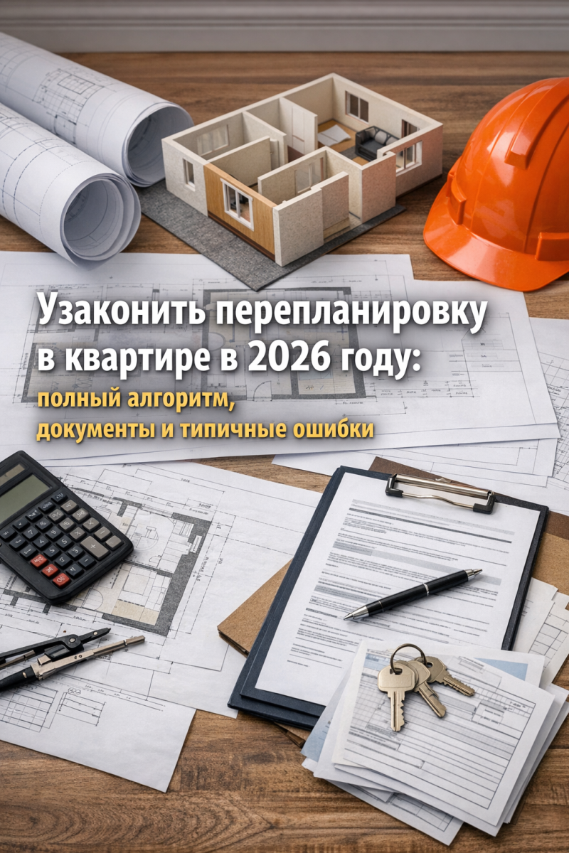 Узаконить перепланировку в квартире в 2026 году: полный алгоритм, документы и типичные ошибки
