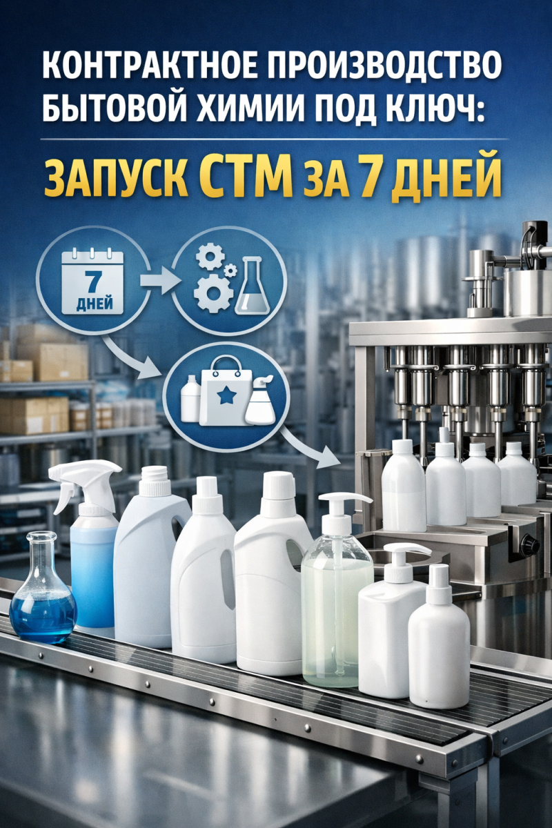 Контрактное производство бытовой химии под ключ: запуск СТМ за 7 дней