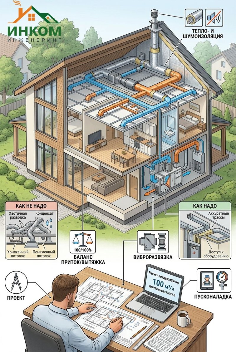 Монтаж системы вентиляции в частном доме: этапы, цены и распространённые ошибки