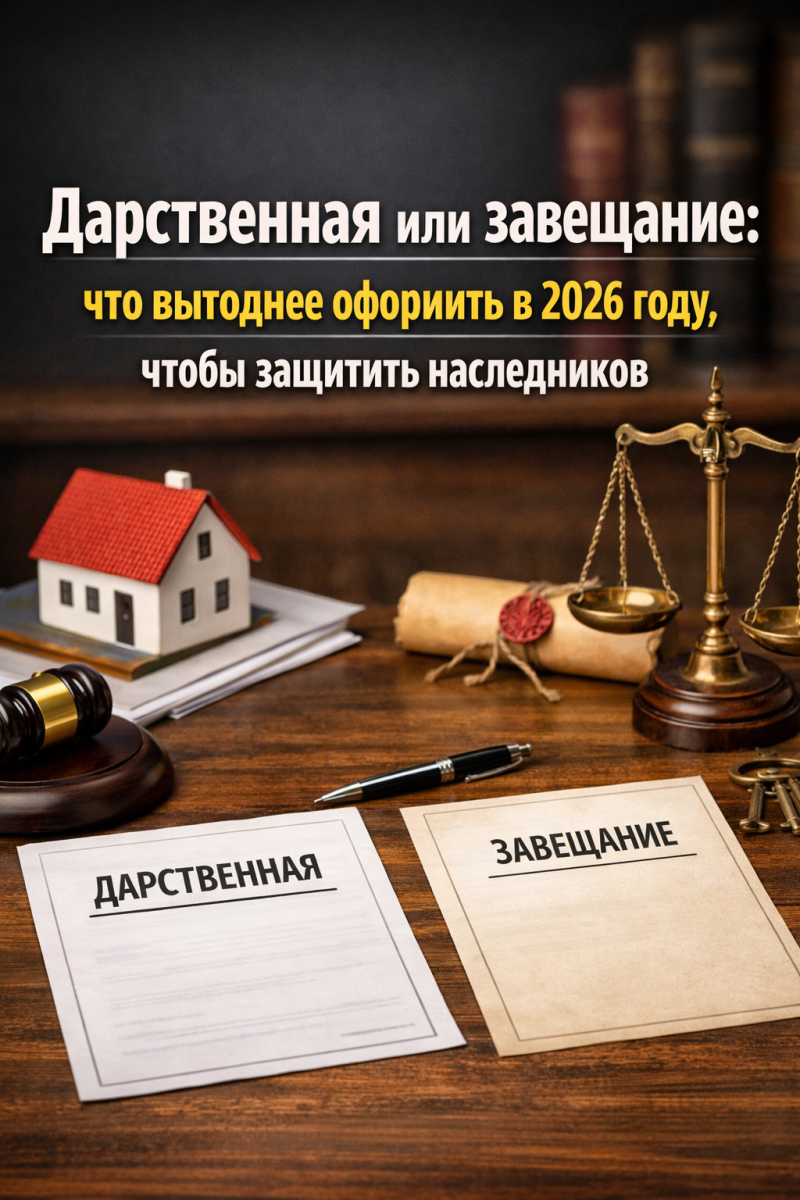 Дарственная или завещание: что выгоднее оформить в 2026 году, чтобы защитить наследников
