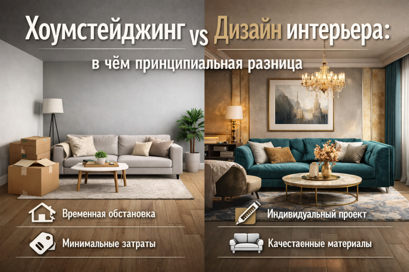 Хоумстейджинг vs дизайн интерьера: в чём принципиальная разница