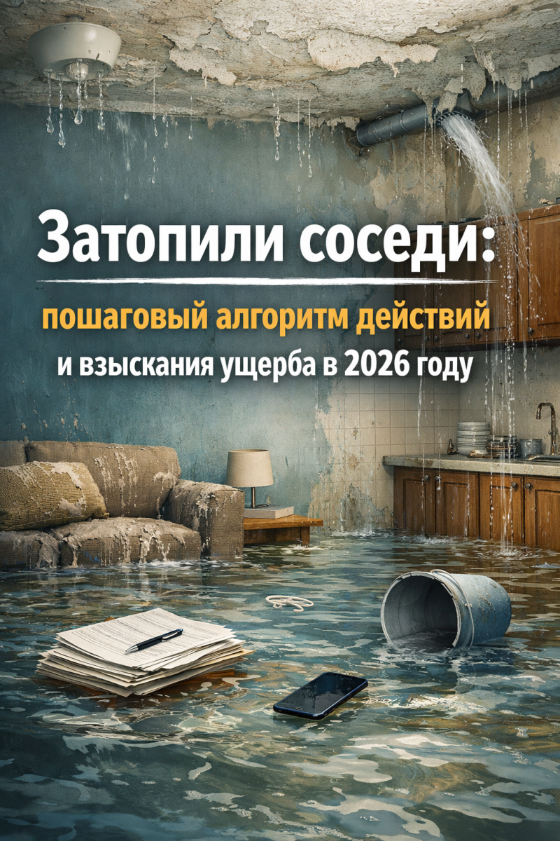 Затопили соседи: пошаговый алгоритм действий и взыскания ущерба в 2026 году