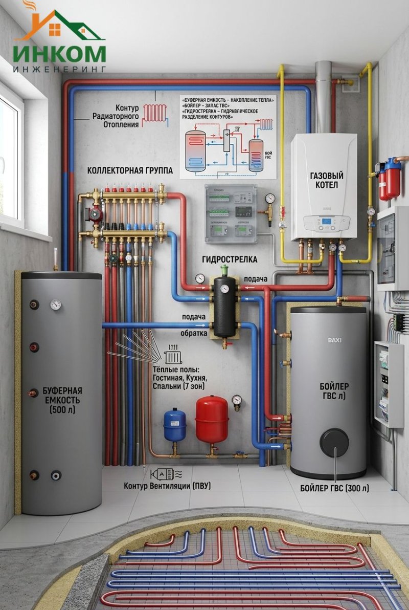 Буферная емкость, бойлер, гидрострелка: зачем нужны в системе отопления и как подобрать