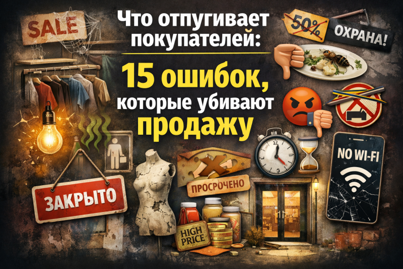 Что отпугивает покупателей: 15 ошибок, которые убивают продажу